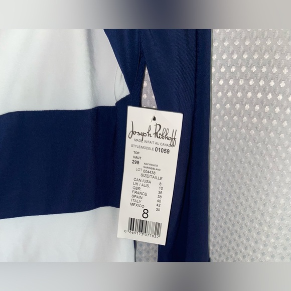 Made in 🇨🇦 Joseph Ribkoff‎ NWT Nautical Rhinestone Anchor Top Size 8 - Picture 5 of 11